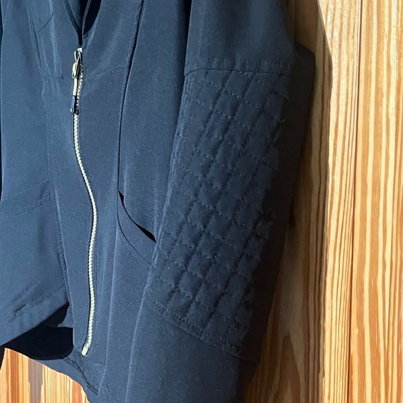 Rare Style MPG Active Black Collared V-Neck Zip Up Workout Jacket Pockets - Picture 13 of 16